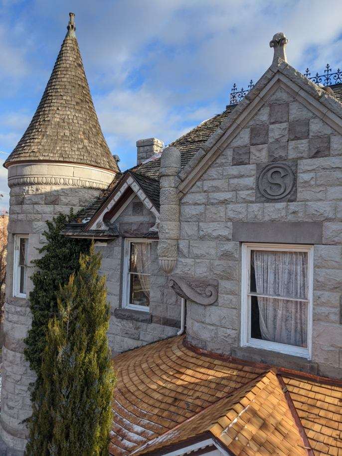 Roof of the Standrod Mansion in Pocatello, Idaho